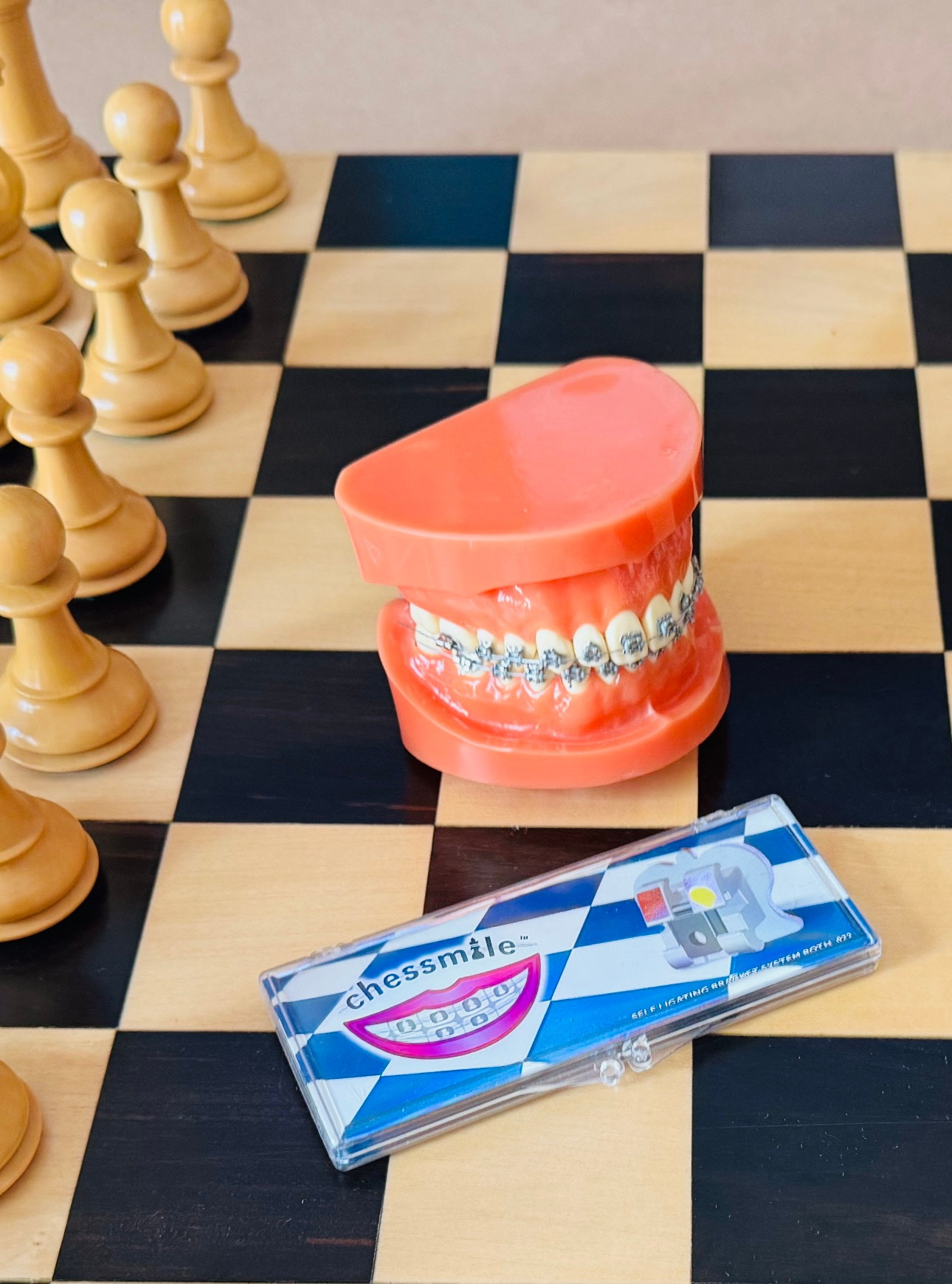 ChessSmile Braces with chess piece-shaped brackets